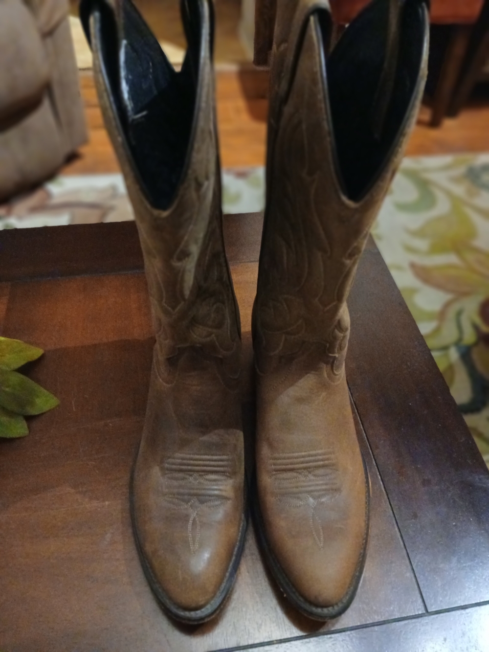 Men's Vintage Justin Trampoline Brown Leather Western Cowboy Boots Size 8.5D